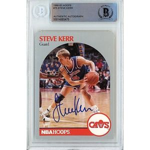 Steve Kerr Cleveland Cavaliers Autographed 1990-91 Hoops Basketball Card Beckett